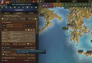 The Expeditions tab: Spice Galleys to Alexandria