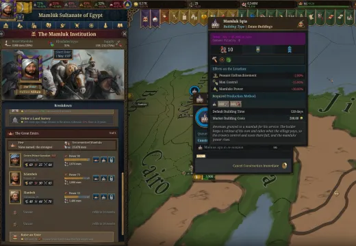 Tooltip for the Mamluk Iqta building