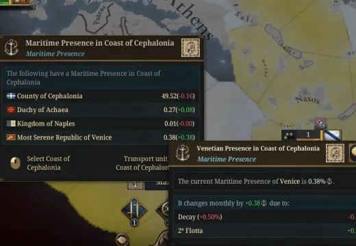 Tooltip: Maritime Presence in Coast of Cephalonia