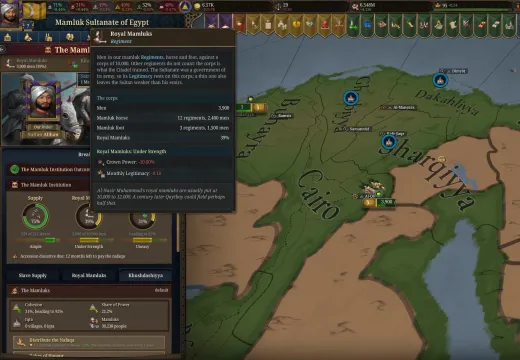 Tooltip for the Royal Mamluks bar